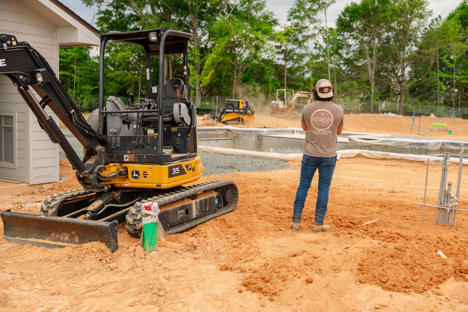 Multi-Phase Pool Hardscape Groundwork Underway with CKB image