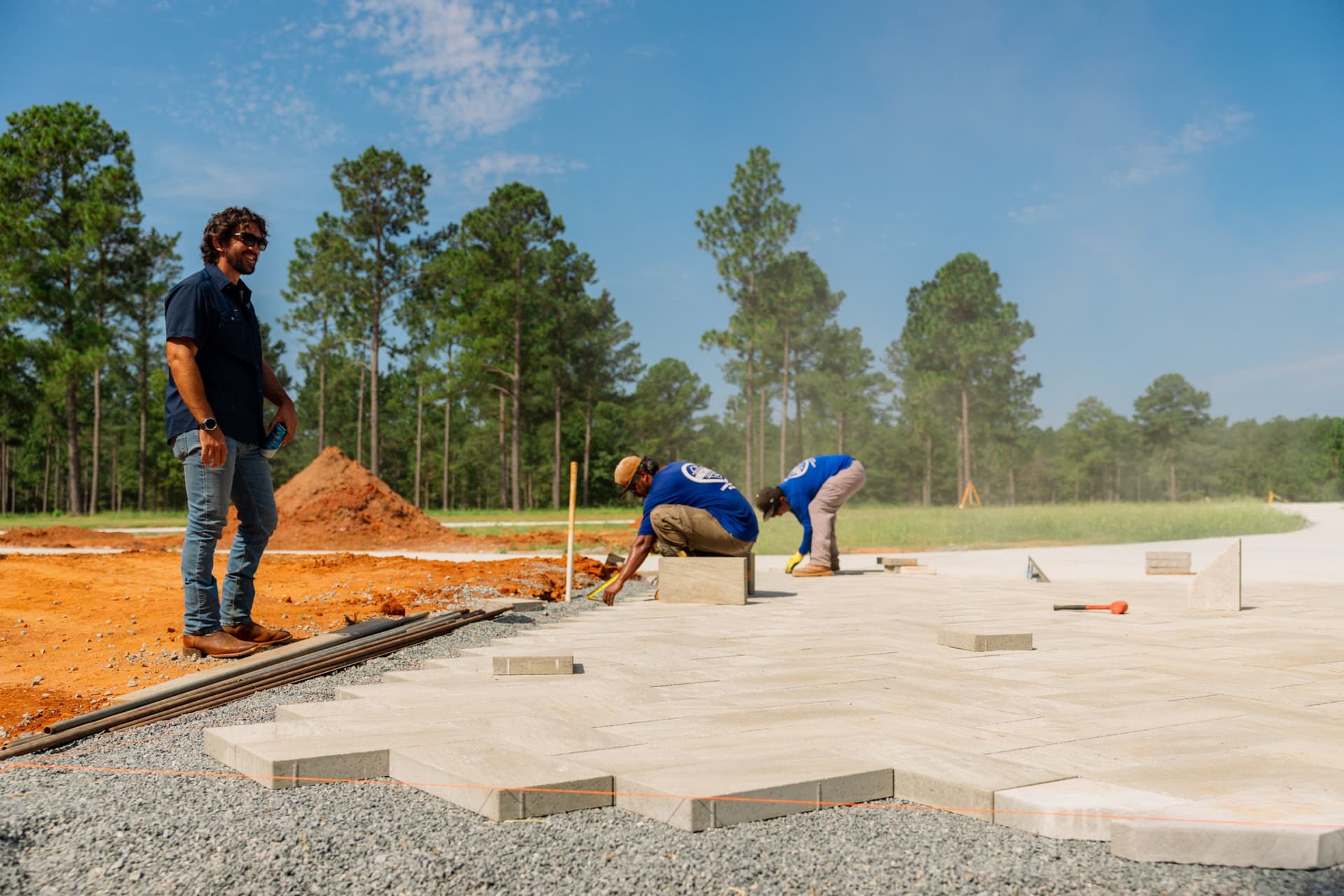 Paver Driveway Installation for a New Construction Home image