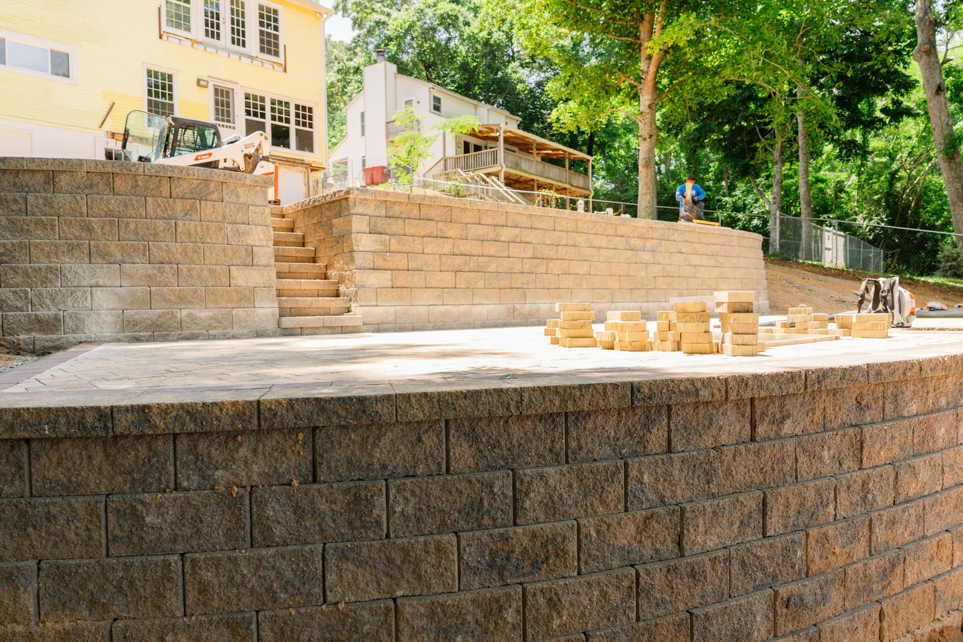 Gallery photos for Tiered Retaining Walls Setting the Stage for a Lakeview Paver Patio: Image #2