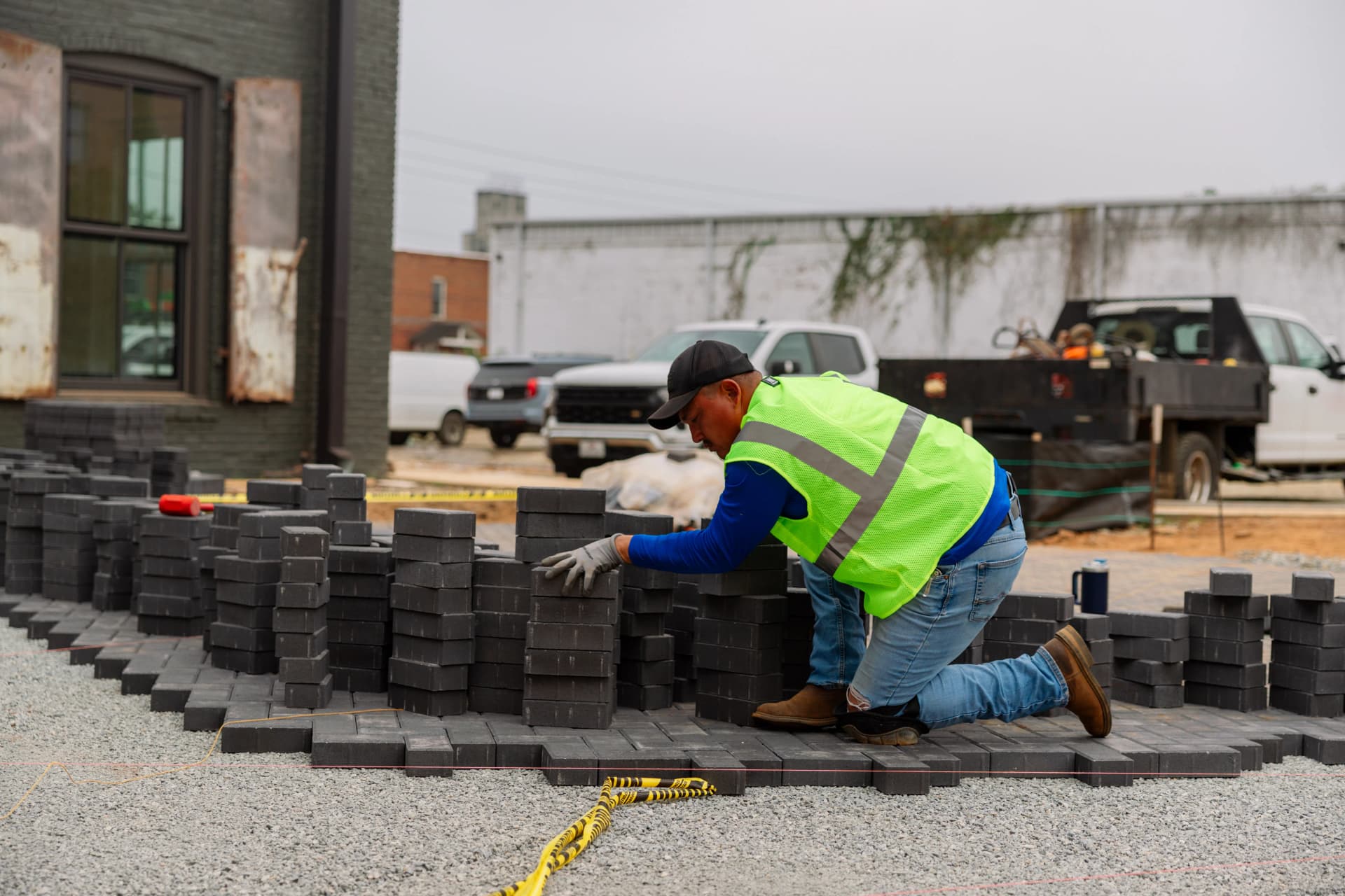 Gallery photos for Commercial Paver Installation Underway in Downtown Macon: Image #1