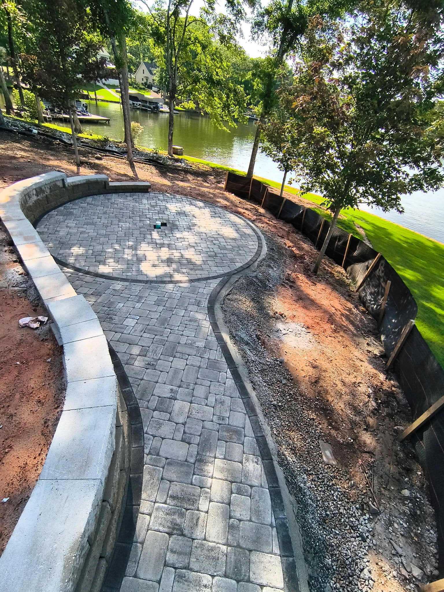 Lake Oconee Patio and Retaining Wall Build Taking Shape image