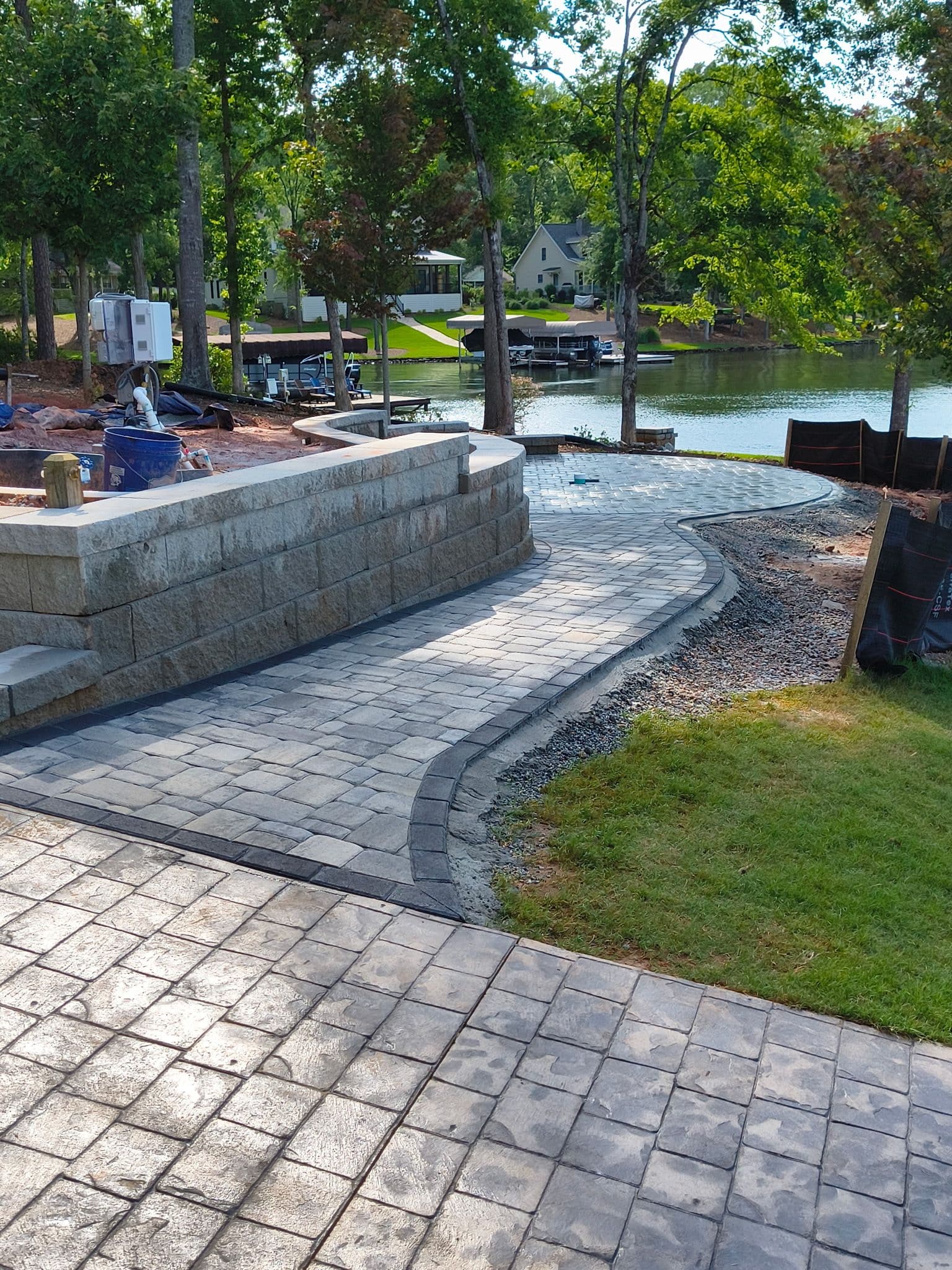 Gallery photos for Lake Oconee Patio and Retaining Wall Build Taking Shape: Image #1